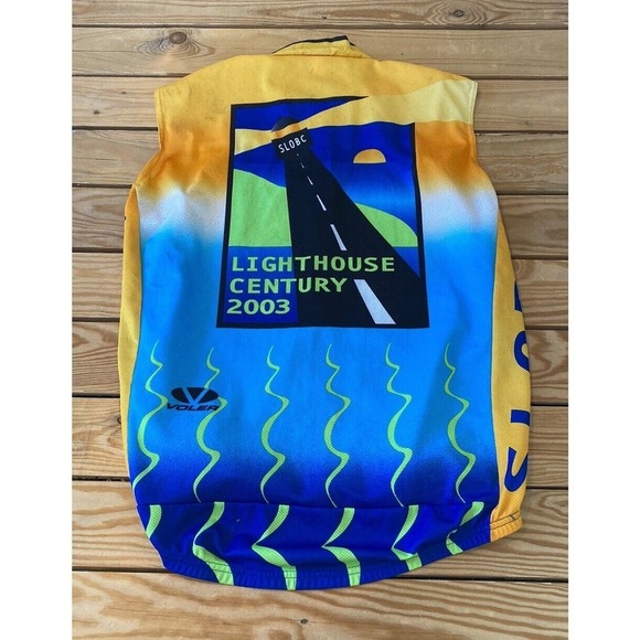 Voler Sleeveless Cycling Jacket Size Large Men’s Blue Orange Full Zip - Picture 2 of 8